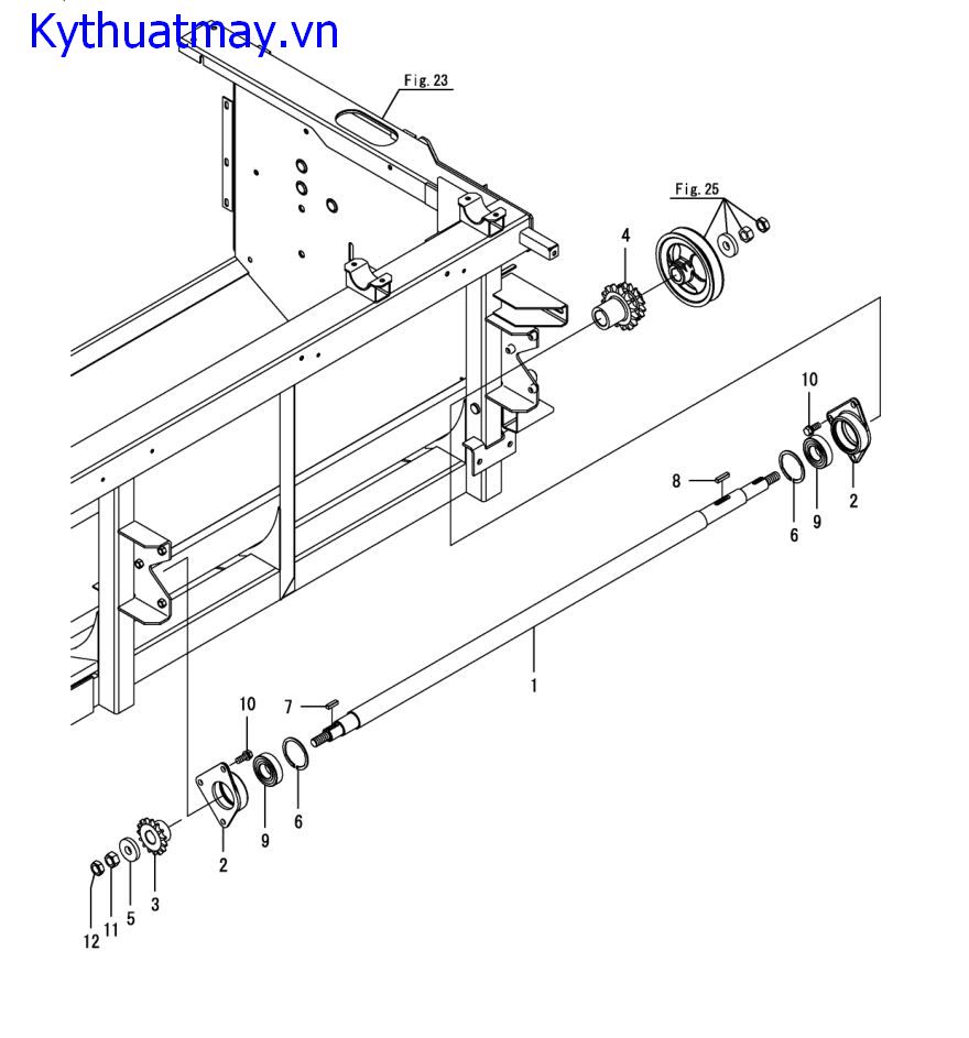 Trục truyền động hàm cắt